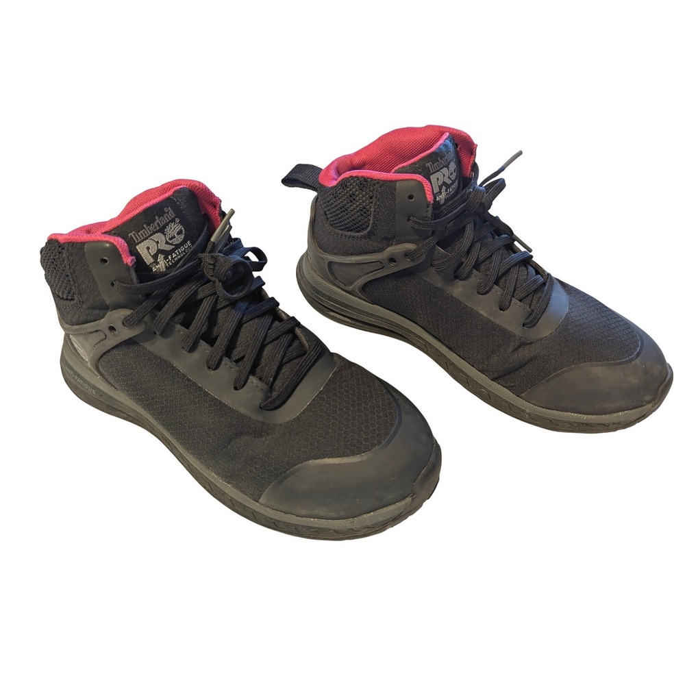 Timberland PRO Women's 6.5 A1Z4P Black Pink ReBOTL ESD Safety Toe Work Boots